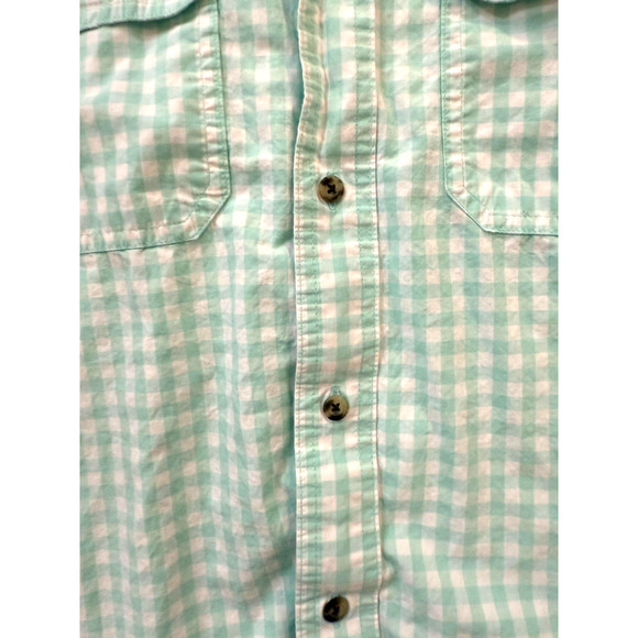 Magellan Shirt Mens XL Green White Gorpcore Plaid Short Sleeve Fishing Outdoors - Picture 5 of 8